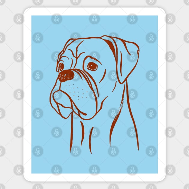 Boxer (Blue and Brown) Sticker by illucalliart